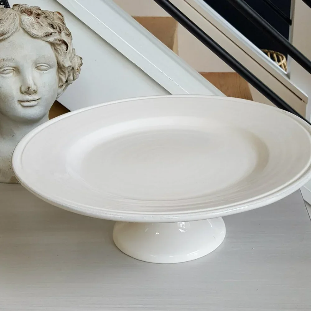 PIER 1 IMPORTS White PEDESTAL Riser CAKE STAND